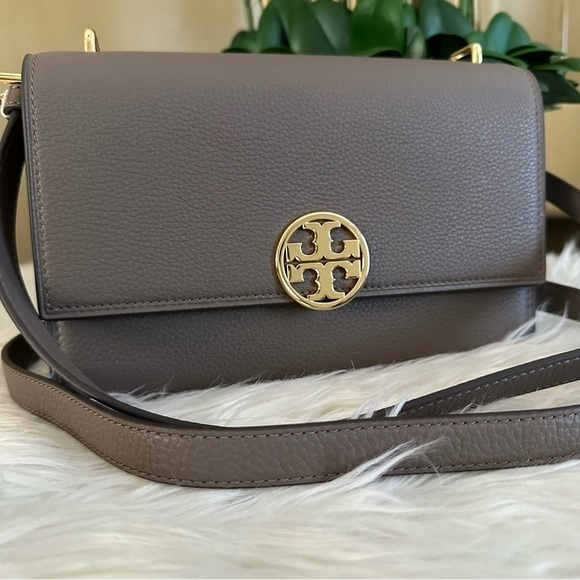 New Tory Burch Miller Pebbled Leather Shoulder Bag